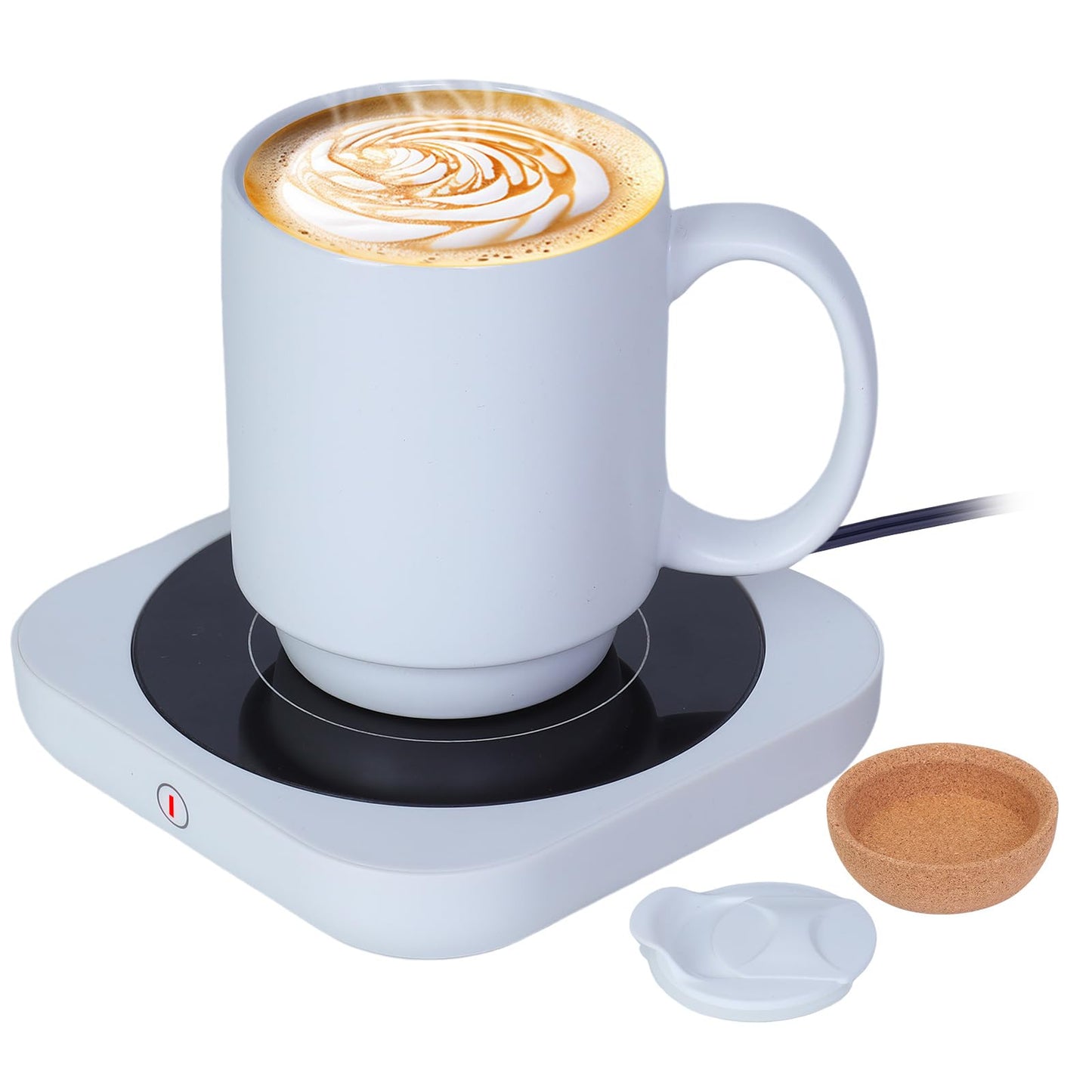 Coffee Mug Warmer & Mug Set for Desk Electric 36W Coffee Cup Warmer with 15oz Ceramic Mug. Smart Coffee Cup Heater with Auto Shut Off/3 TEM for Heating Beverage CandleCoffee White