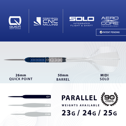 HARROWS - 23g Geo 01 Quick Point Darts - 90% Tungsten