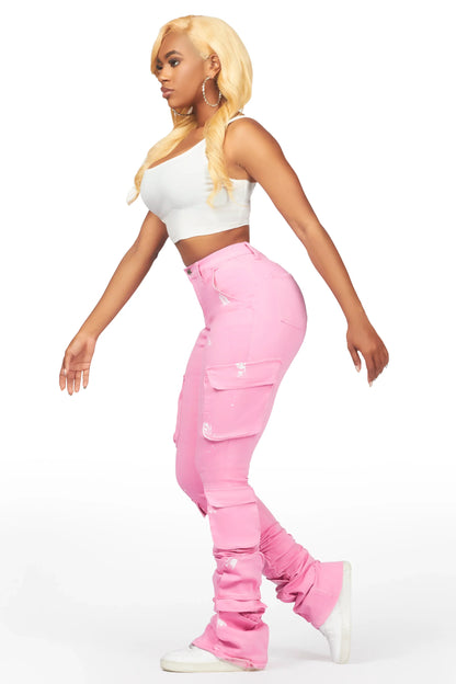 Alloy Pink Painted Super Stacked Jean