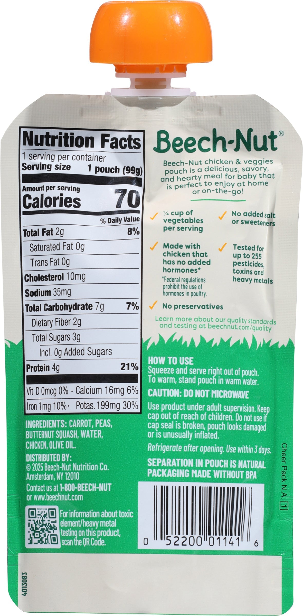 Beech-Nut Stage 2 (6+ Months) Chicken 3.5 oz - 12 Pack