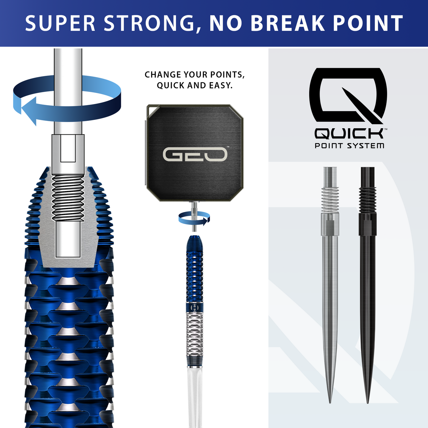 HARROWS - 23g Geo 01 Quick Point Darts - 90% Tungsten