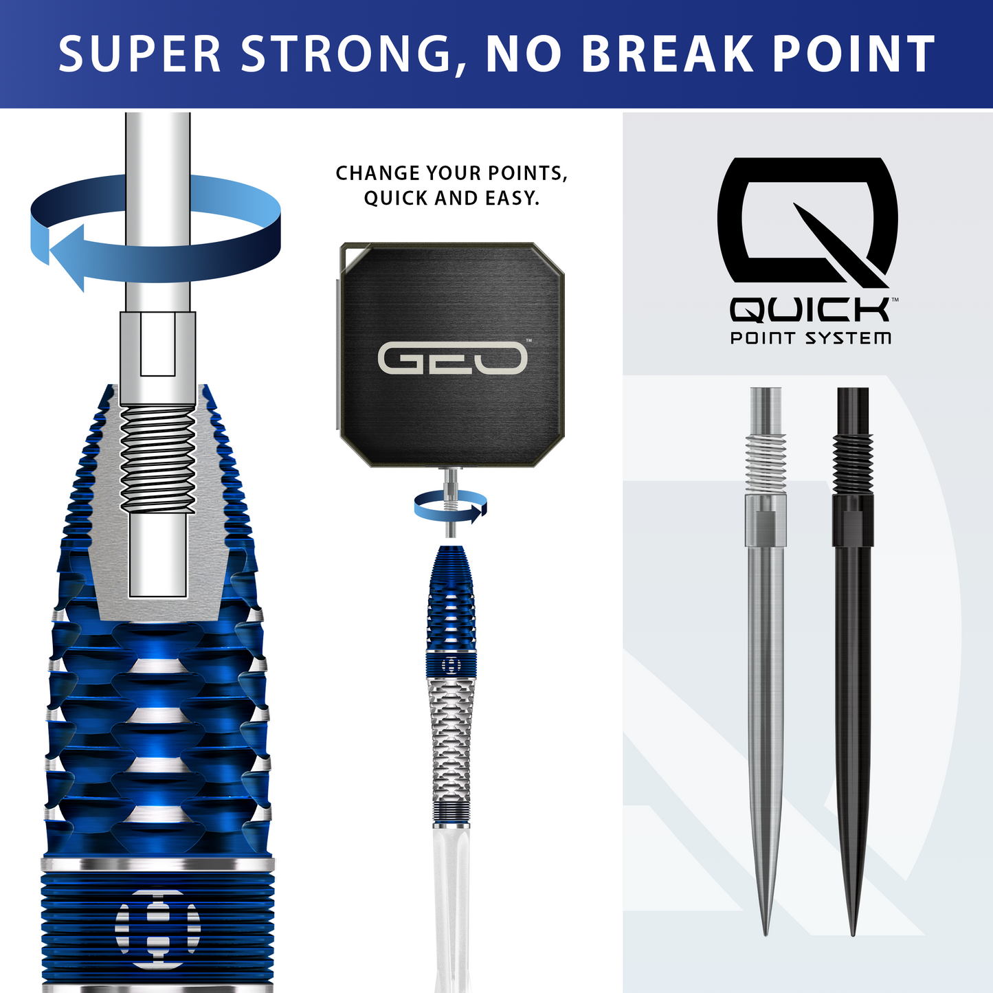 HARROWS - 25g Geo 03 Quick Point Darts - 90% Tungsten