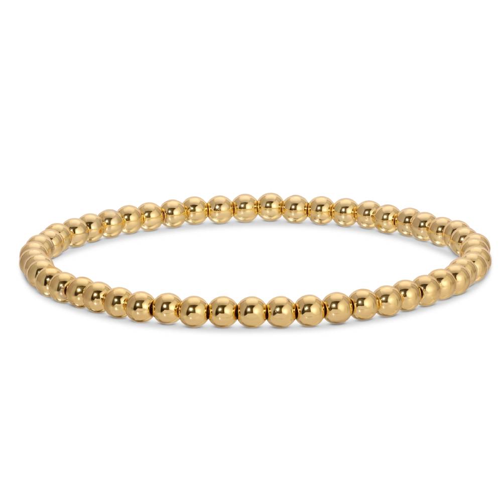4mm Gold Beaded Bracelet