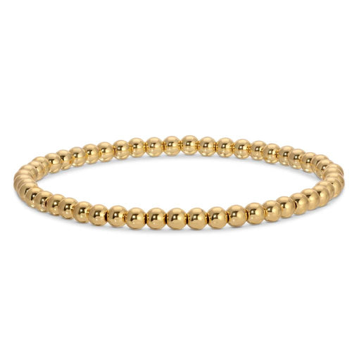 4mm Gold Beaded Bracelet