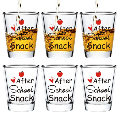 Futtumy Teacher Appreciation Gifts Bulk After School Snack Shot Glasses Teacher Gift for Women Men High School Thank You Gifts for Teacher Appreciation Week End of Year Retirement (2 OZ 6PCS)