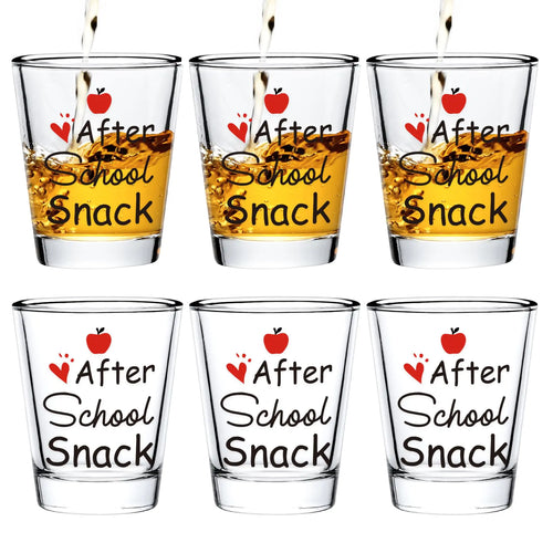 Futtumy Teacher Appreciation Gifts Bulk After School Snack Shot Glasses Teacher Gift for Women Men High School Thank You Gifts for Teacher Appreciation Week End of Year Retirement (2 OZ 6PCS)