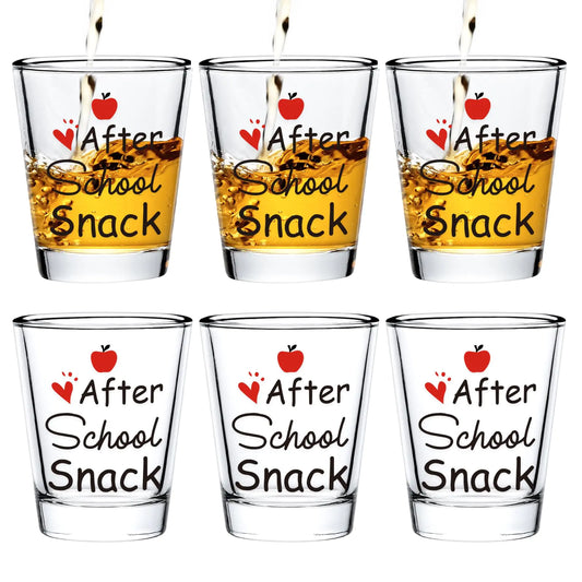 Futtumy Teacher Appreciation Gifts Bulk After School Snack Shot Glasses Teacher Gift for Women Men High School Thank You Gifts for Teacher Appreciation Week End of Year Retirement (2 OZ 6PCS)