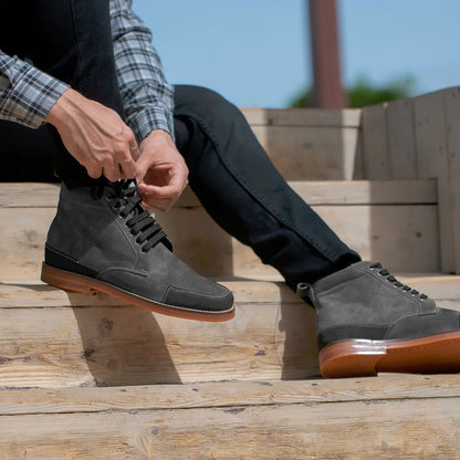 Carnell Moc Toe Grey Suede Boots