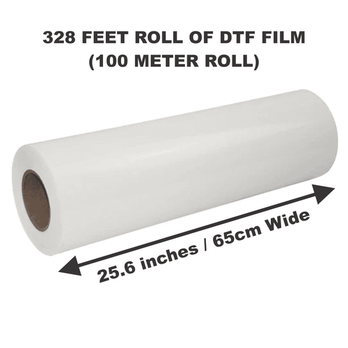 25.6" (65cm) x 328 Feet Roll Of DTF Film - Double Sided Instant Hot Peel