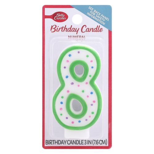 Betty Crocker Candle "8" - 1 CT 6 Pack