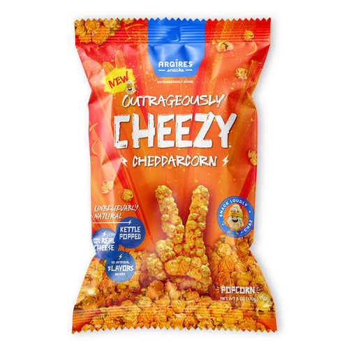 Argires Snacks OUTRAGEOUSLY CHEEZY CHEDDARCORN - 6 OZ 15 Pack
