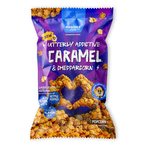 Argires Snacks UTTERLY ADDICTIVE CARAMEL & CHEDDARCORN - 6 OZ 15 Pack