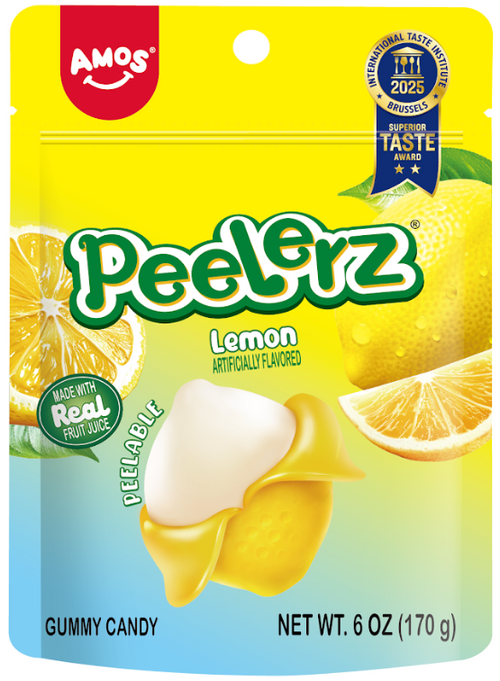 Amos Peelerz Lemon Gummy Candy - 6 OZ 36 Pack