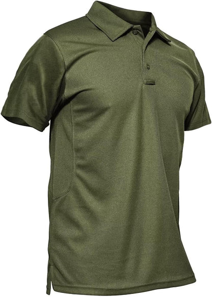 MAGCOMSEN Men's Polo Shirt Quick Dry Performance Short Sleeve Tactical Shirts Pique Jersey Golf Shirt