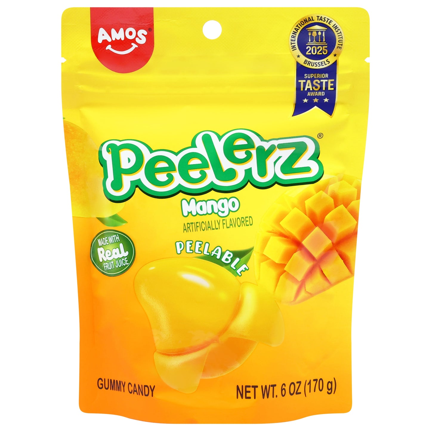 Amos Peelerz Peelable Mango Gummy Candy 6 oz - 12 Pack