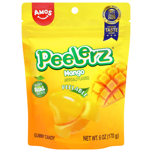 Amos Peelerz Peelable Mango Gummy Candy 6 oz - 12 Pack