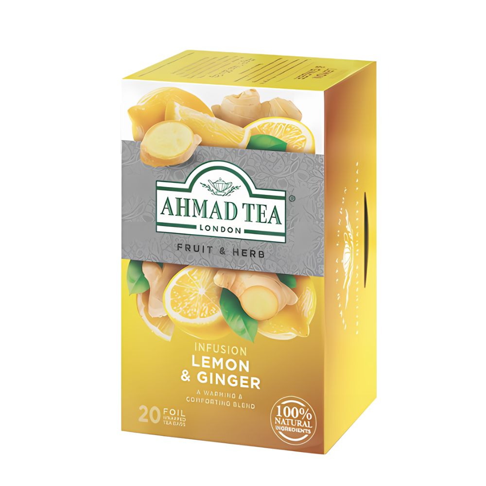 Ahmad Lemon and Ginger Herbal Infusion 20 foil tea bags