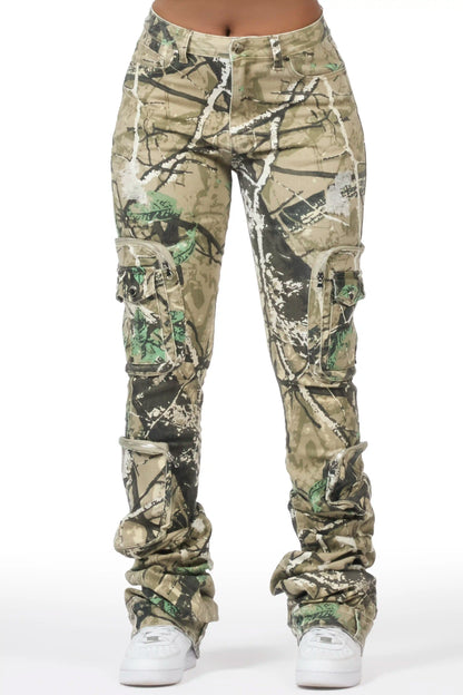 Alisson Tree Camo Cargo Super Stacked Jean