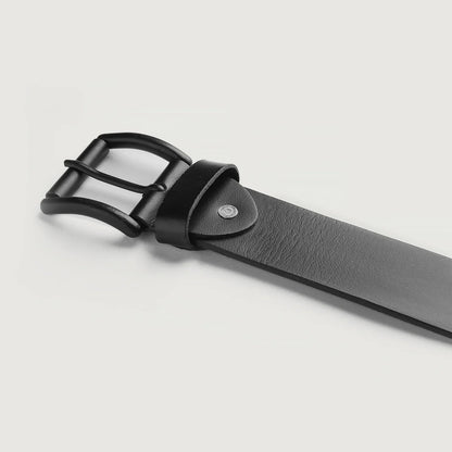 Allan Black Leather Casual Belt