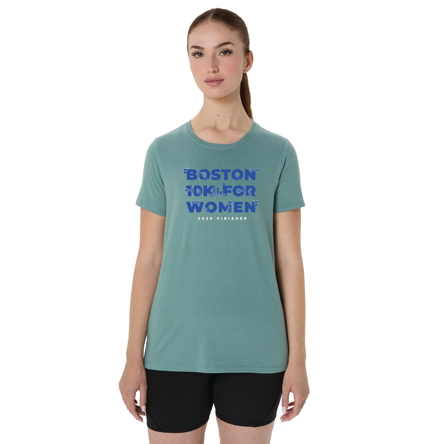 Boston 10K for Women Finisher - ASICS Women's Short Sleeve Tee Celadon (2012D014) (B084)