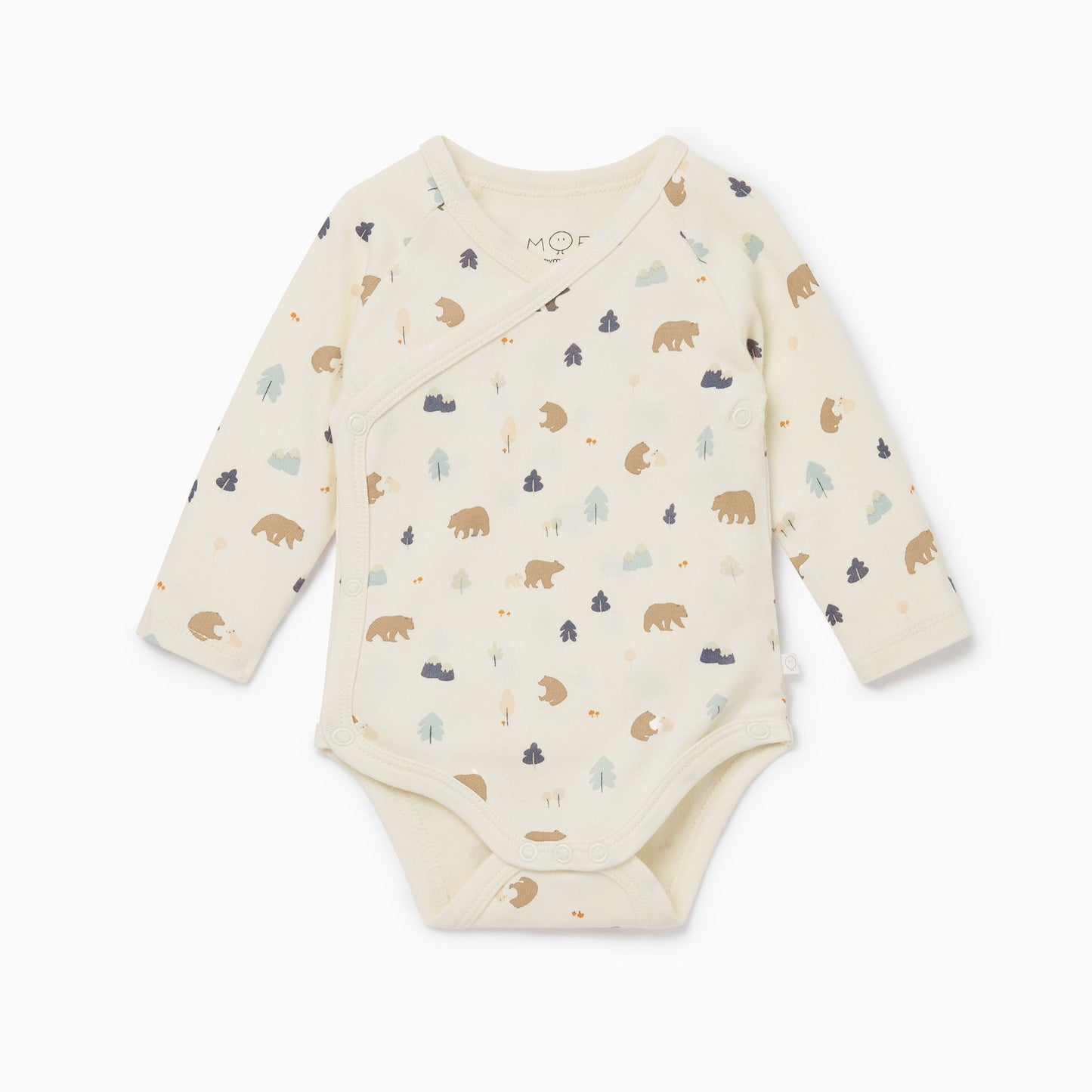 Bear Print Long Sleeve Kimono Bodysuit