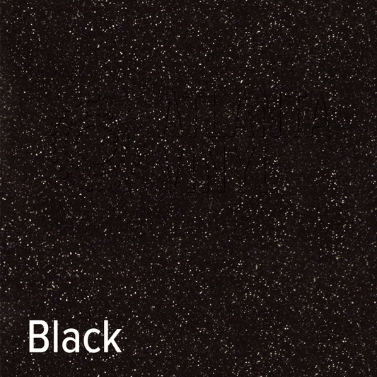 12" Black - Siser Glitter Heat Transfer Vinyl (HTV)
