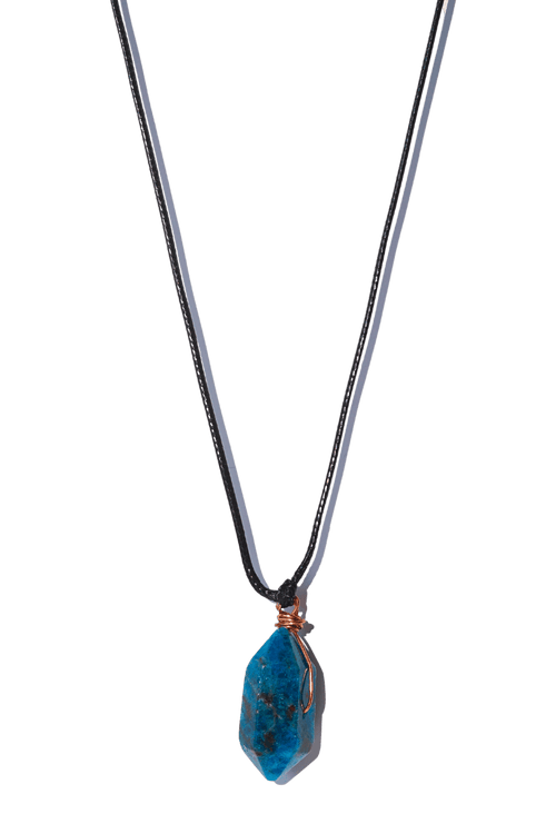 Copper-Wrapped Double Terminated Apatite Necklace