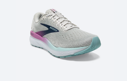 Brooks Womens Ghost 16 Wide - White/Grey/Estate Blue (1204071D175)