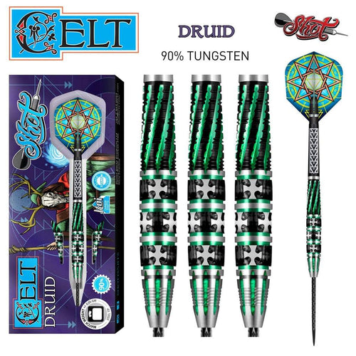 SHOT - Celt Druid Steel Tip Dart Set - 90% Tungsten - 23g