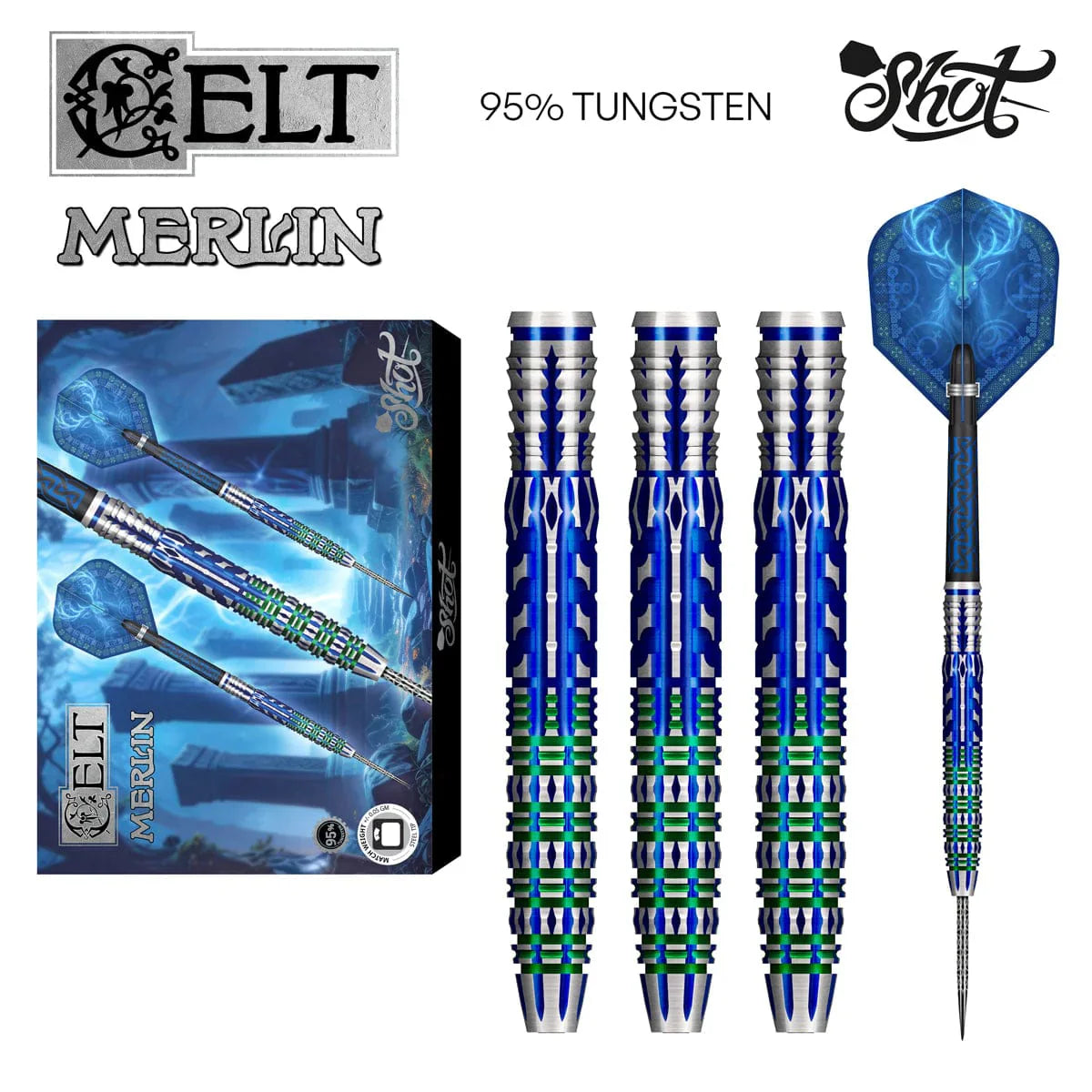 SHOT - Celt MERLIN Dart Set - 95% Tungsten - 24g