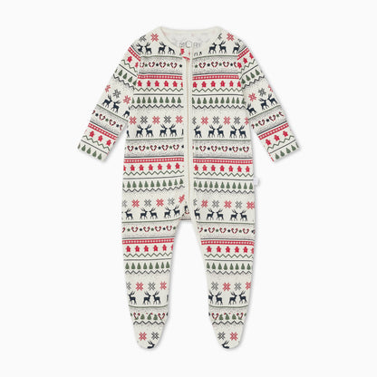 Fair Isle Print Clever Zip Sleepsuit