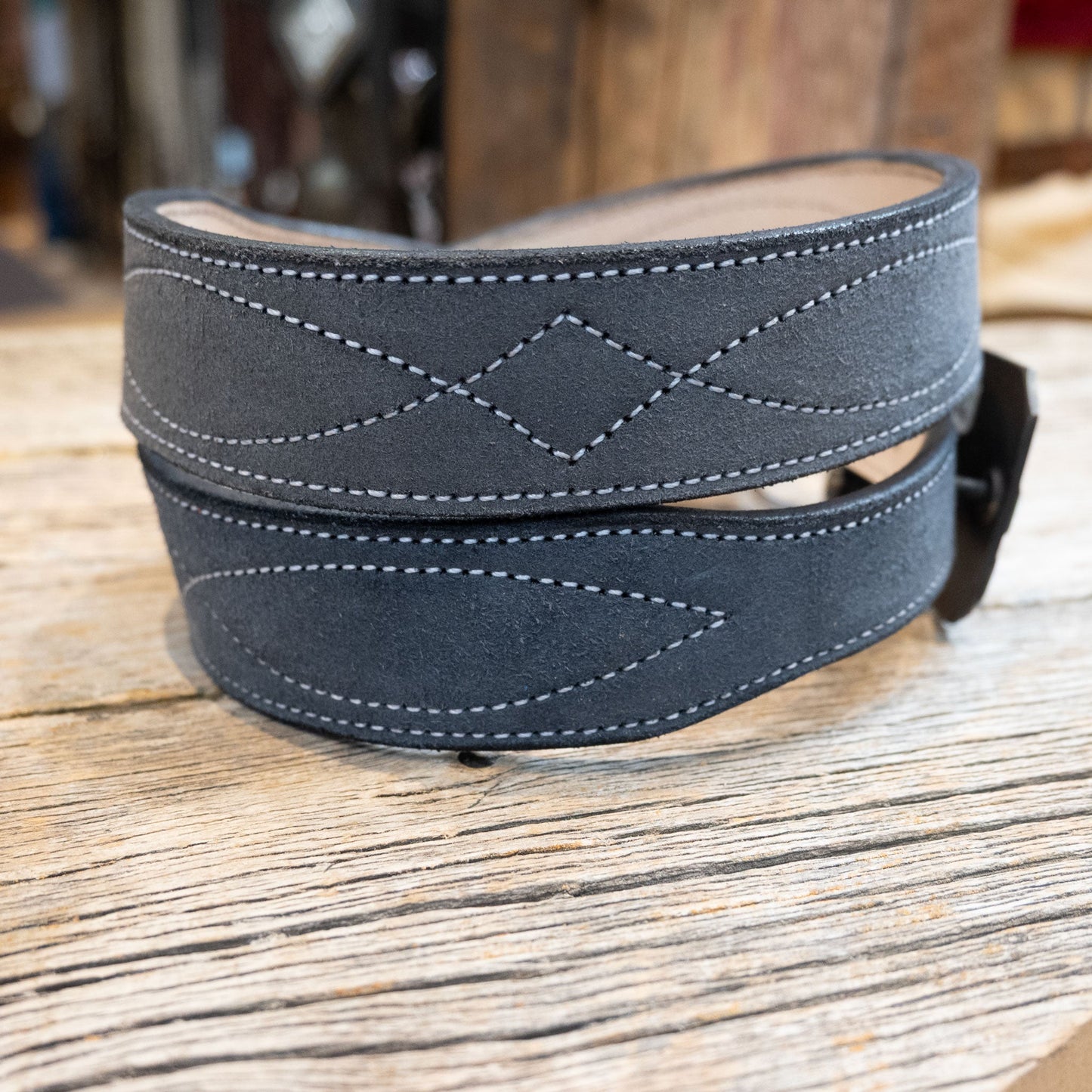 Adam Lahey Silver Grey Roughout Belt
