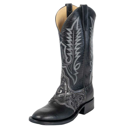 Anderson Bean Men's Black Freemason Round Toe Boot - Teskey's Exclusive