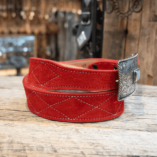 Adam Lahey Red Belt w/ Diamond Stitching