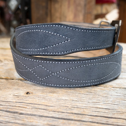 Adam Lahey Silver Grey Roughout Belt