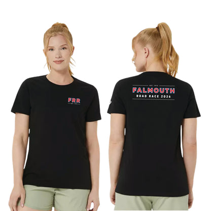 ASICS Falmouth Road Race 2026 - ASICS Women's PR Poly Cotton Short Sleeve Tee Black (2012D014) (FRR26-05 LC, FRR26-04 Back)