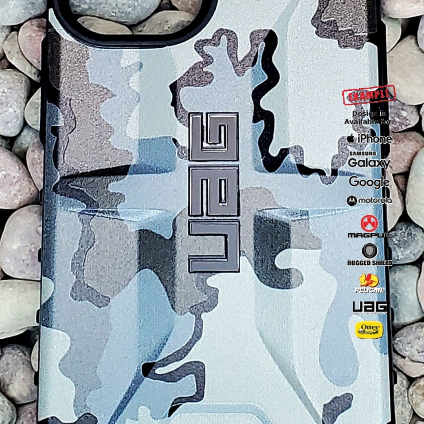 CLEARANCE - Custom Printed Apple iPhone 12 Mini KUIU camouflage design on UAG Plasma Case