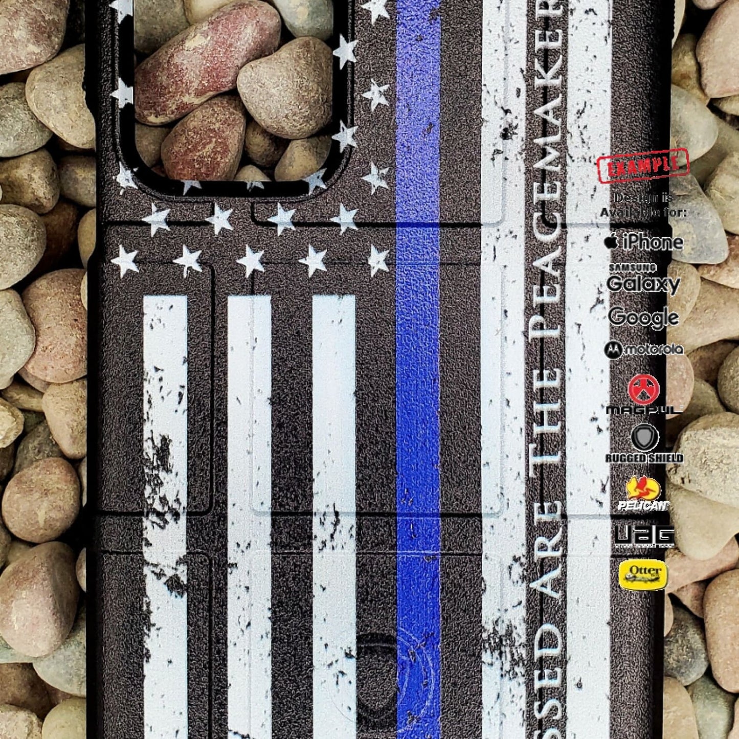 CLEARANCE - Custom Printed Motorola Moto Edge (2021) Blessed Are the Peacemakers Design on Black Rugged Shield Case