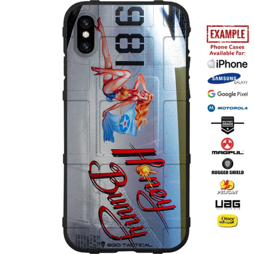 Honey Bunny WWII P-38 Lightning Nose Art Custom Printed Case Design for Apple, Samsung, Google & Motorola Phone Models