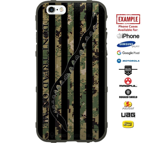 NWU Type 3 Navy Don't Tread on Me Patch Subdued US American Flag Custom Printed Case Design for Apple, Samsung, Google & Motorola Phone Models