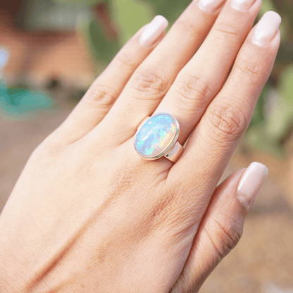 Ethiopian Opal Sterling Silver Ring