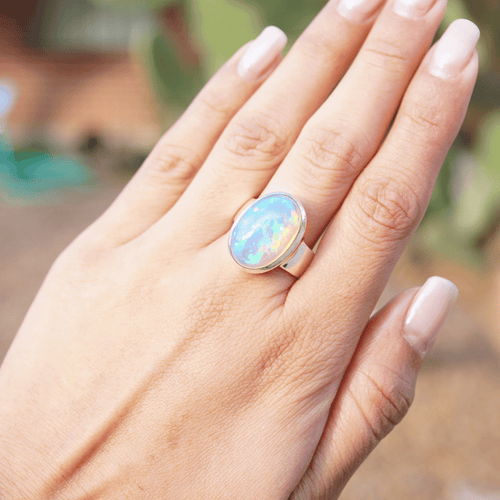 Ethiopian Opal Sterling Silver Ring