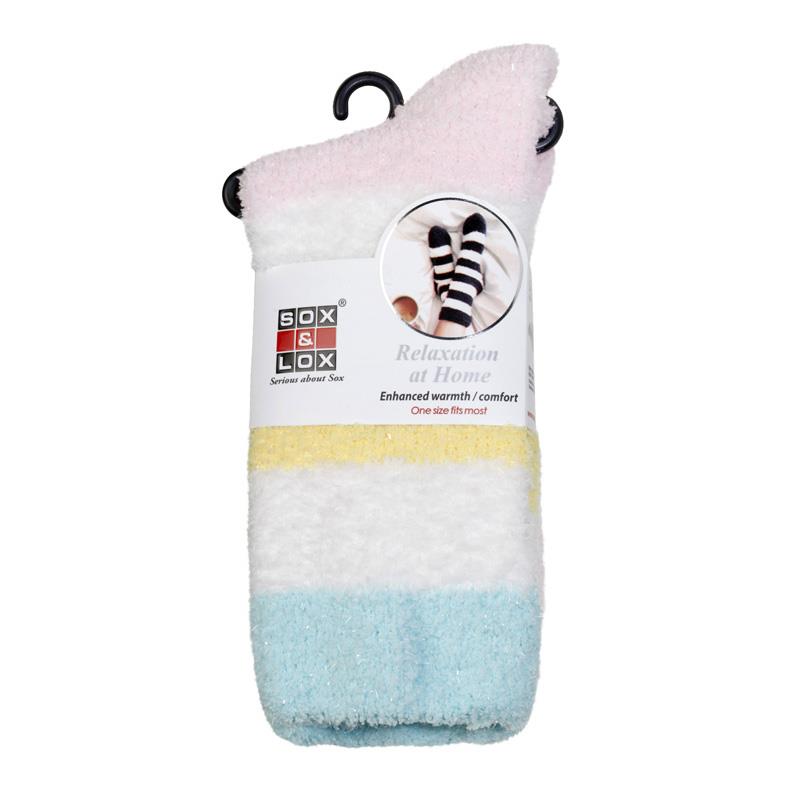 Adults Bed Socks Twinkle Stripe Pink