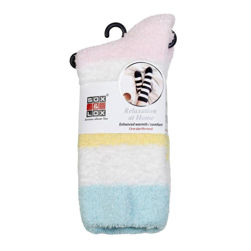 Adults Bed Socks Twinkle Stripe Pink