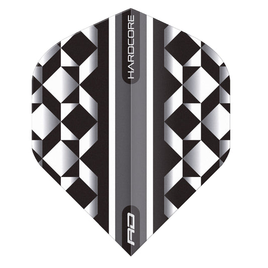 RED DRAGON - Hardcore Geometric Dart Flights - Black and Clear