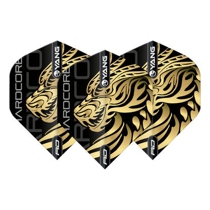 RED DRAGON - Jonny Clayton Gold and Red Yin Yang Dart Flights - Standard Shape