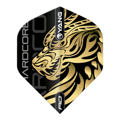 RED DRAGON - Jonny Clayton Gold and Red Yin Yang Dart Flights - Standard Shape