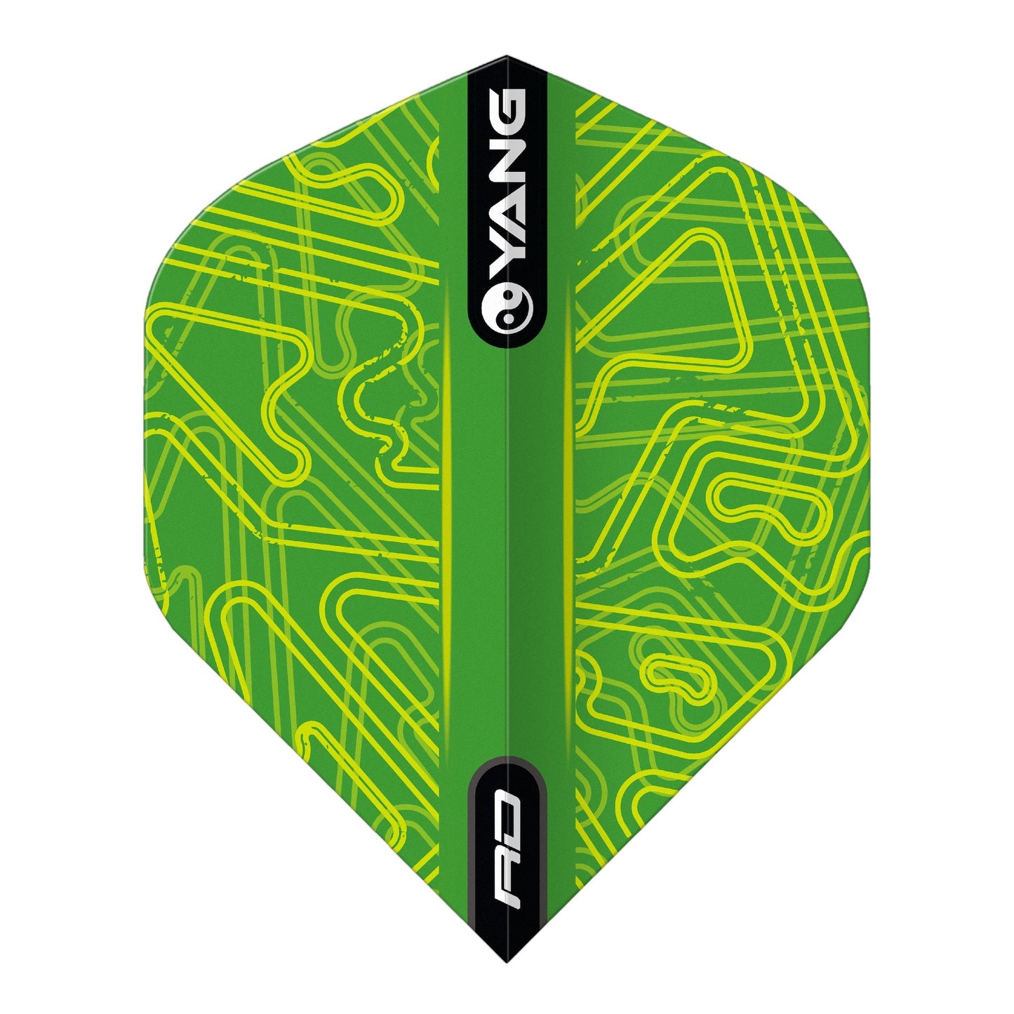 RED DRAGON - Yellow and Green Yin Yang Dart Flights - Standard Shape