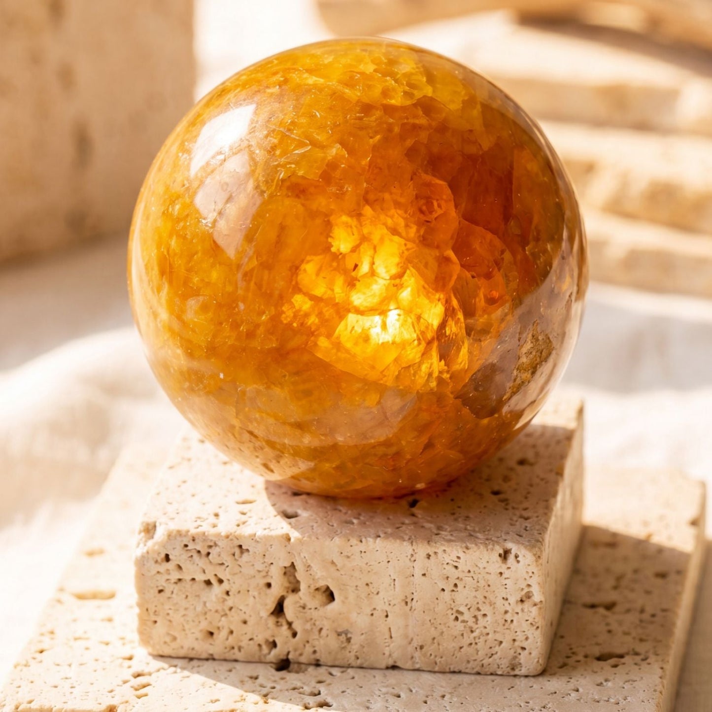 Golden Healer Quartz Sphere