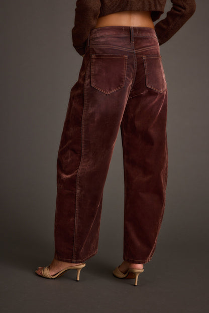 Gracyn Mulberry Velveteen Barrel Pants